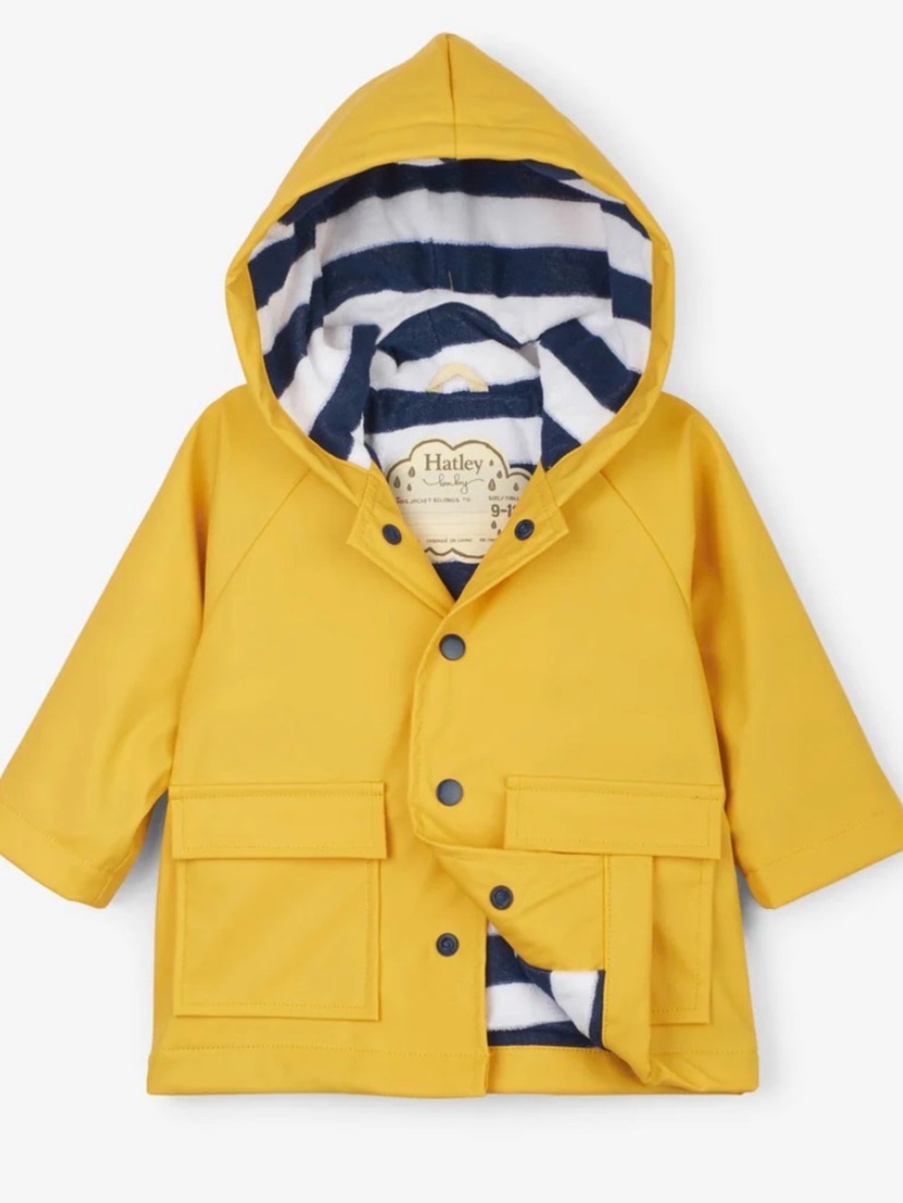 Hatley Kids Yellow Hooded Raincoat, 18-24 months, Yellow